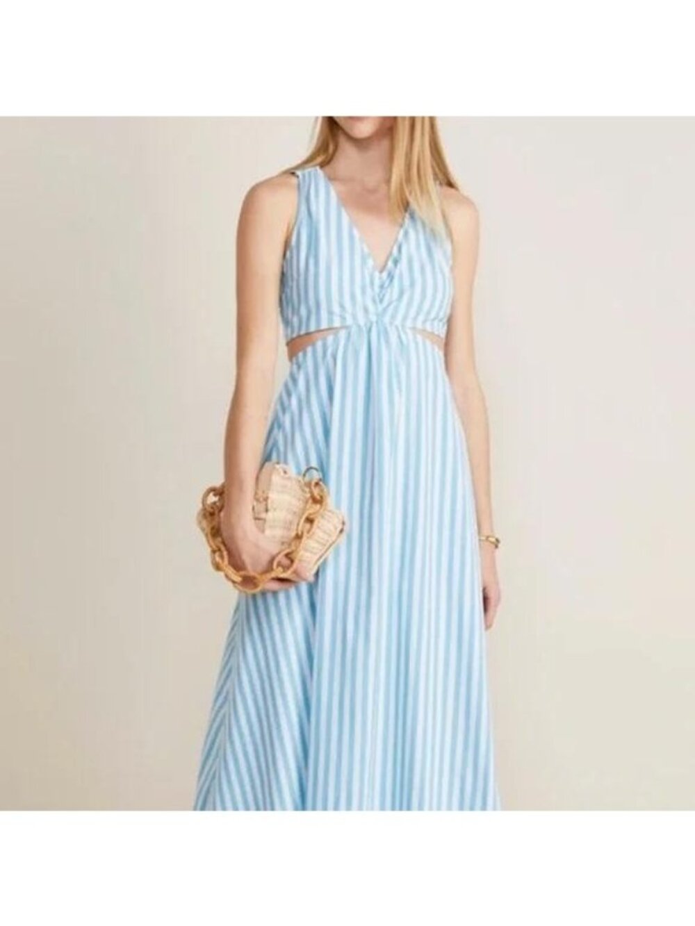 Vineyard Vines sky blue and white maxi dress, size 8, brand new with tags.